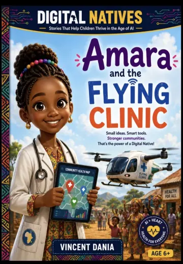 Cover of Amara and the Flying Clinic by Vincent Dania